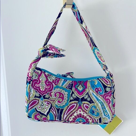 Vera Bradley Silk Limited Edition Daphne Vibrant Paisley Shoulder Bag NWT - Picture 1 of 12